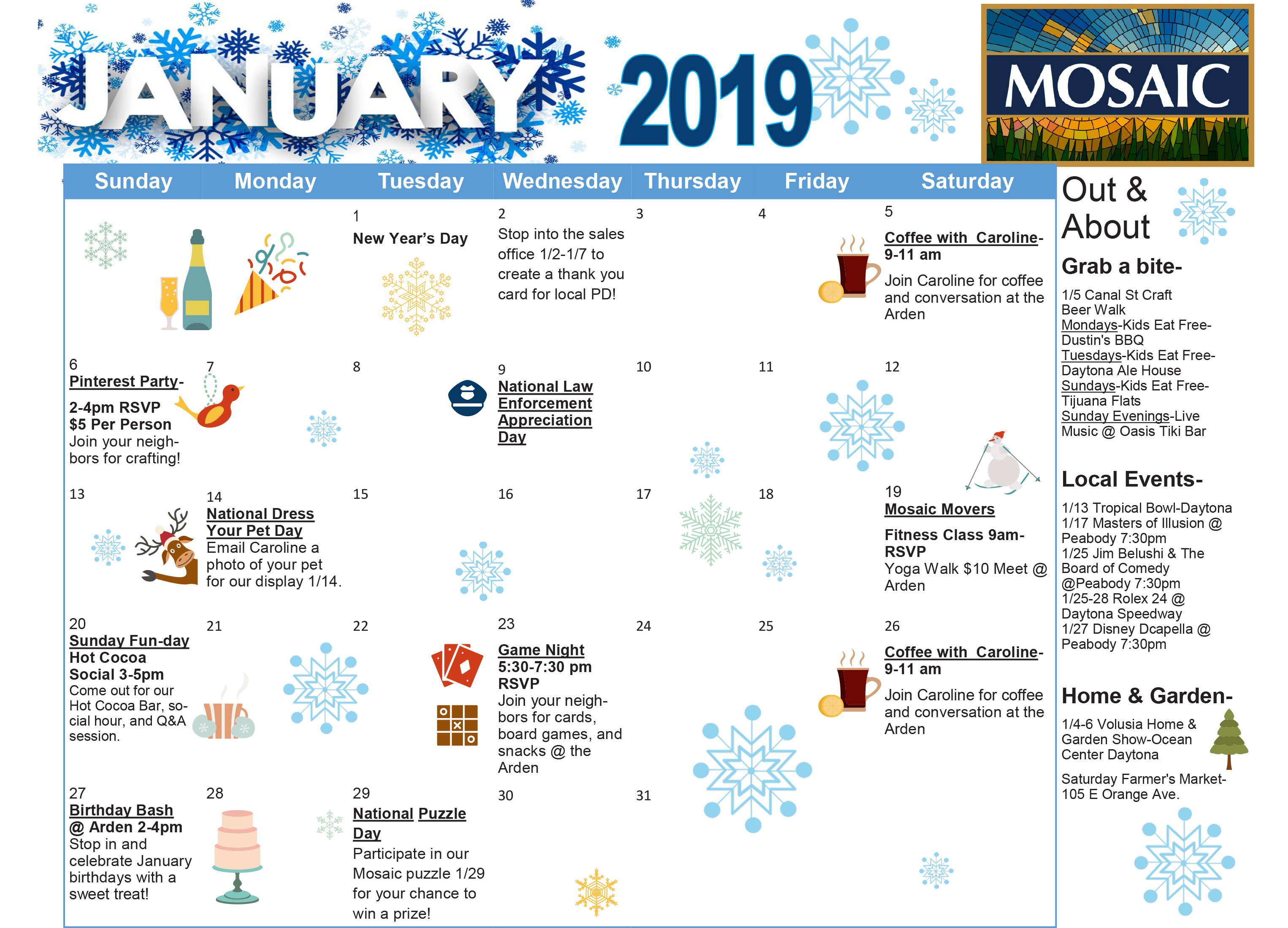 January Event Calendar